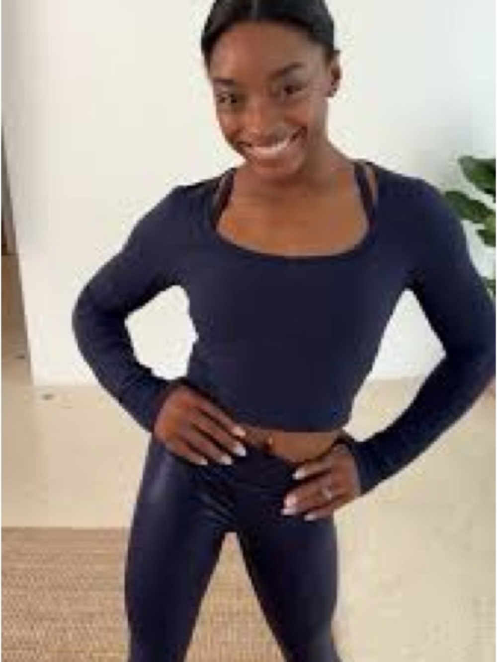 Athleta X Simone Biles Transcend Athletic Blue Crop Top